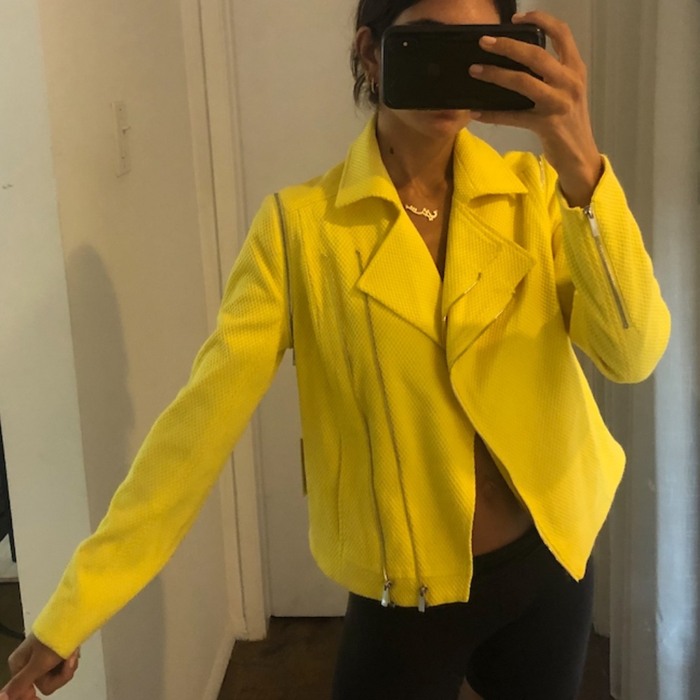1.State Sateen Moto Jacket Yellow - Sz Small - NWT